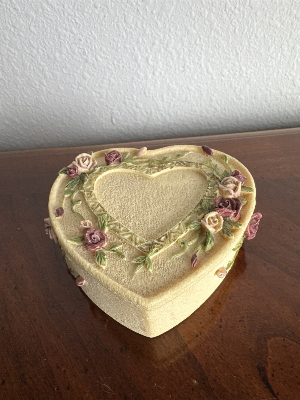 Rose Ceramic Trinket Box Hand Painted Dezine